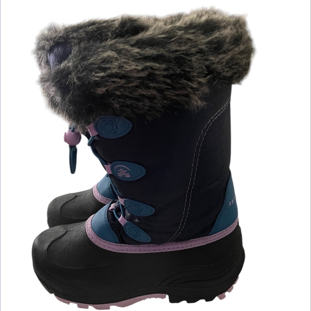 Kamik Girls Snow boots Blue and lavender Size 4 - Picture 4 of 5